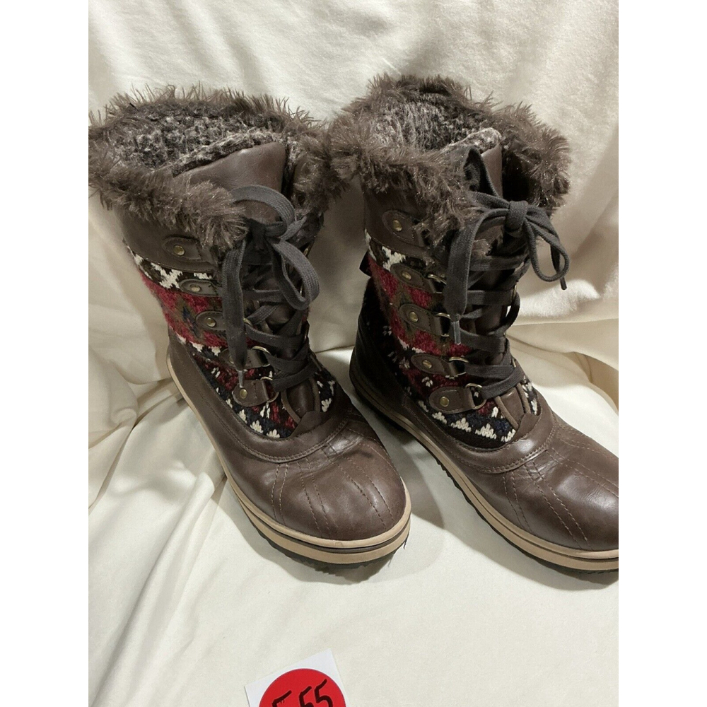 Woman’s Mukluks Thinsulate Snow Boot Brown/tan Size 7